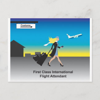 Carte Postale ęr Steward (hôtesse de l'air) international de
