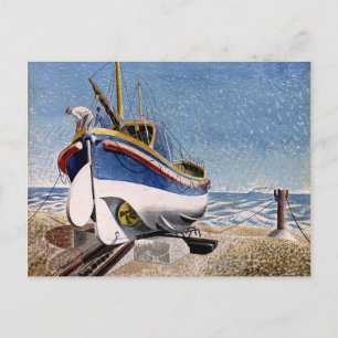 Carte Postale Eric Ravilious - Bateau à vie à Adelburgh, fine ar