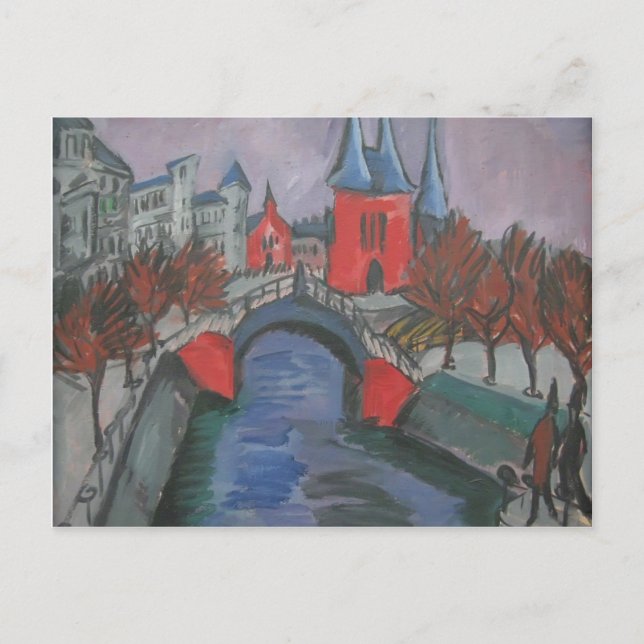 Carte Postale Ernst Kirchner - Red Elisabeth Riverbank, Berlin (Devant)