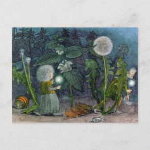 Carte Postale Ernst Kreidolf Voleurs Flower Fairies
