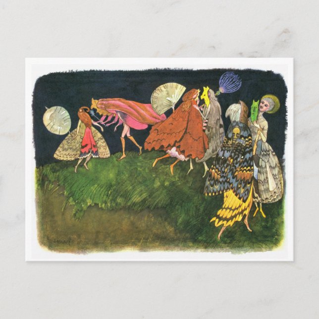 Carte Postale Ernst Kreidolf Voleurs Flower Fairies (Devant)