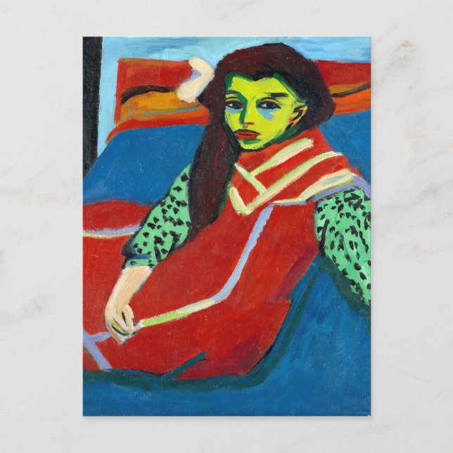 Carte Postale Ernst Ludwig Kirchner Fille assise Fränzi Fehrmann (Devant)