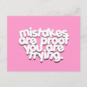 Carte Postale Erreurs prouvent que vous essayez Inspirational po