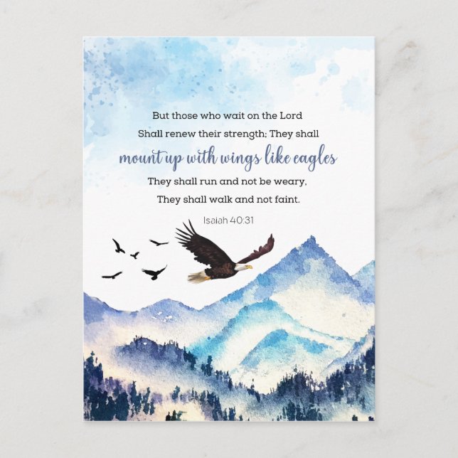 Carte Postale Esaïe 40:31 Monter avec des ailes comme des aigles (Devant)