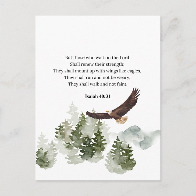 Carte Postale Esaïe 40:31 Monter avec des ailes comme des aigles (Devant)