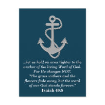 Ésaïe 40:8 Bible Verse Dieux Mot Ancre Turquoise B
