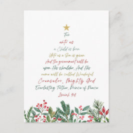 Carte Postale Ésaïe 9:6 Pour nous un enfant est né Noël
