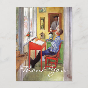 Carte Postale Esbjorn Faire ses devoirs par Carl Larsson