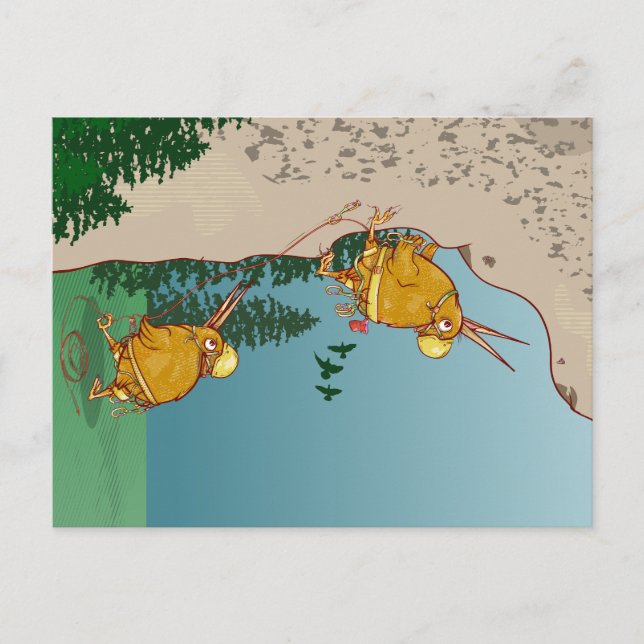 Carte Postale Escalade rocheuse de Kiwi Bird (Devant)