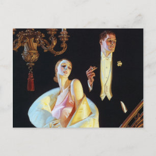 Carte Postale Escalier descendant en couple, 1923 par Leyendecke