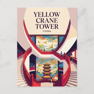 Carte Postale Escalier intérieur de la tour de la grue jaune Chi