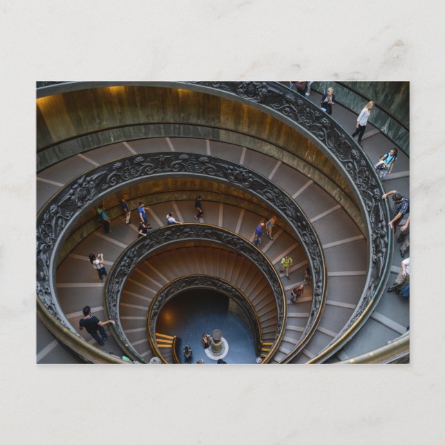 Carte Postale Escalier spiral du Musée du Vatican (Devant)