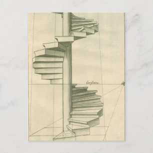 Carte Postale Escaliers Architecturaux Anciens, Escalier en Spir