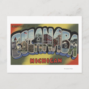 Carte Postale Escanaba, Michigan - Scènes de grandes lettres