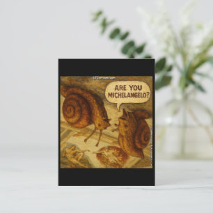 Carte Postale Escargot Curieux & Parodie de Michel-Ange Dessin A