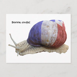 Carte Postale Escargot français, Bonne route !