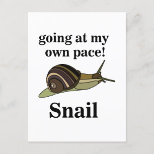 Carte Postale Escargot Qui Va À Mon Propre Pace Drôle Escargot