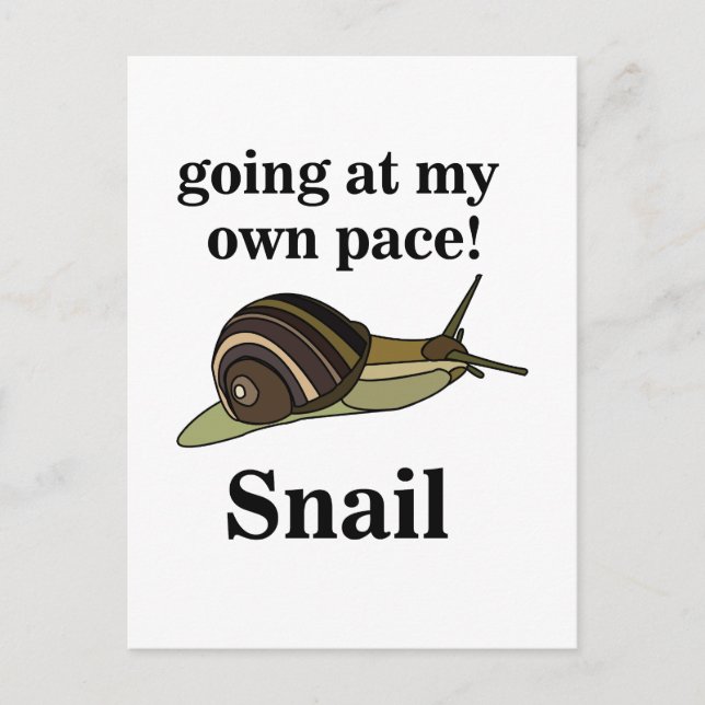 Carte Postale Escargot Qui Va À Mon Propre Pace Drôle Escargot (Devant)