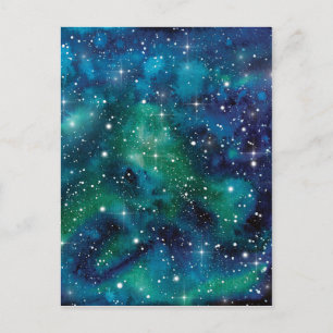 Carte Postale Espace Art aquarelle Galaxy