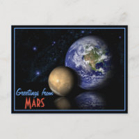 Espace Rouge Bleu Noir Mars Terre Globe Photo