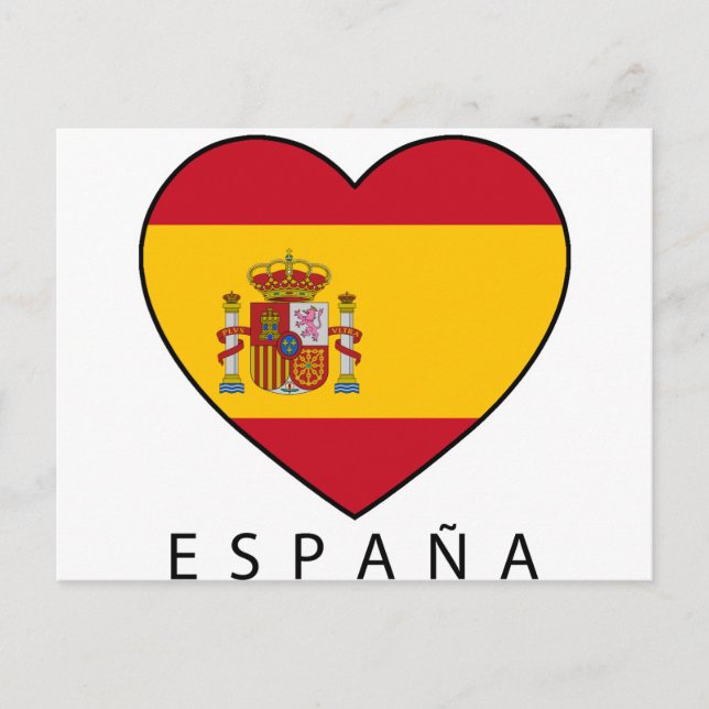 Carte Postale Espagne Coeur avec ESPANA noir (Devant)