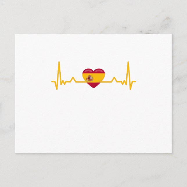Carte Postale Espagne Drapeau Espagnol Heartbeat España Heart Do (Devant)