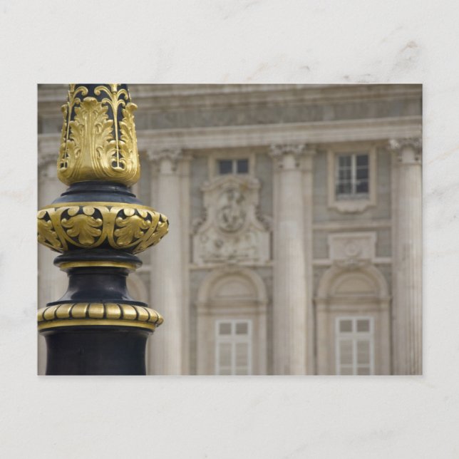 Carte Postale Espagne, Madrid. Palais Royal, lampe dorée ornée (Devant)