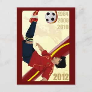 Carte Postale Espagne Soccer Art 2012 Fútbol Campeones de Europa