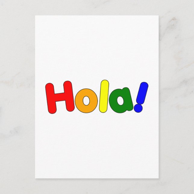 Carte Postale Espagnol Rainbow Hello : Espanol Iris Hola (Devant)
