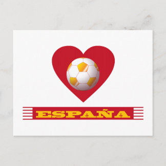 Carte Postale ESPAÑA Fútbol Corazón y Bufanda Brasil 2014