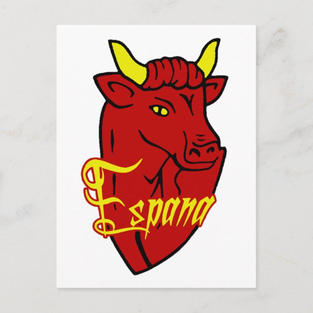 Carte Postale Espana Toro Espagnol Bull pour les amoureux de l'E (Devant)