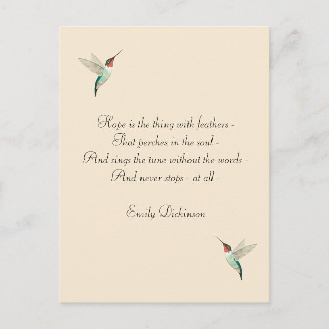 Carte Postale Espérons Les Colibris À gorge rubis (Devant)