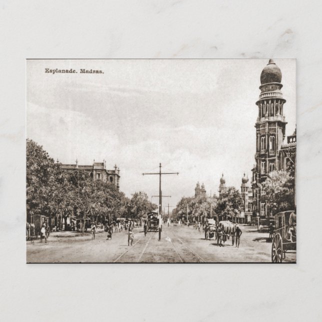 Carte Postale Esplanade, Madras (Devant)