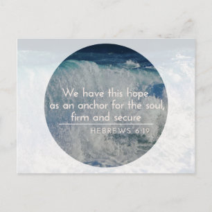 Carte Postale Espoir - Ancre Inspirational Postcard-Hébreux6:19