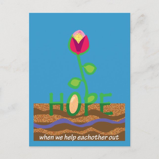 Carte Postale Espoir quand nous nous entraidons (Devant)