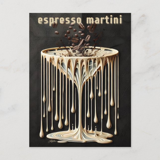 Carte Postale Espresso Martini Cocktail Heure (Devant)