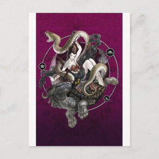 Carte Postale Esprit chinois du serpent de tortue