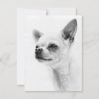 Carte Postale Esprit Fier - Peinture à la main Chihuahua