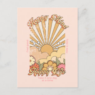 Carte Postale Esprit heureux vie heureuse Hippy Groovy Vibes