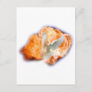 Carte Postale Esprit Saint comme flamme et colombe