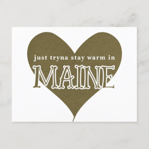 Carte Postale Essayer de rester chaud dans le Maine