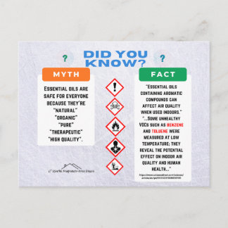 Carte Postale Essential Oils Myth/Fact Postcard