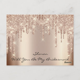 Carte Postale Est-ce que Bridesmaid Rose Parties scintillant Dri