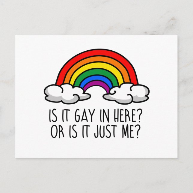 CARTE POSTALE EST-CE QU'IL EST GAY ICI OU EST-CE QUE C'EST SEULE (Devant)