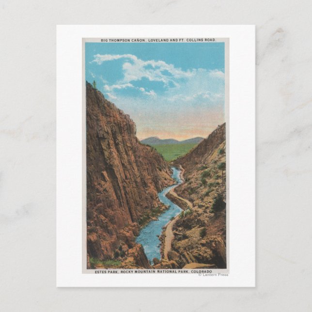 Carte Postale Estes Park, CO - Vue du canon Big Thompson (Devant)