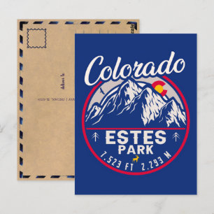 Carte Postale Estes Park Colorado Mountains Retro Sunset Ski