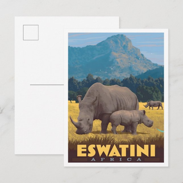 Carte Postale Eswatini Afrique Voyage Vintage  (Devant / Derrière)
