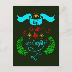 Carte Postale Et À Tous Bonne Nuit Noël, Typographie, ZSG