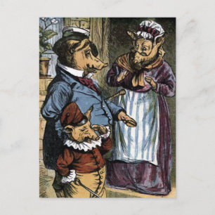 Carte Postale Et ce petit cochon s'est mis à pleurer......