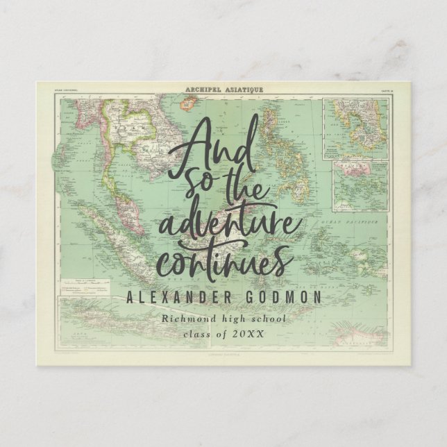 Carte Postale Et donc l'aventure continue l'invitation (Devant)